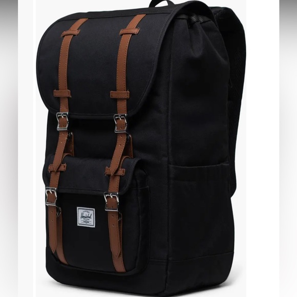 Herschel Supply Company Classic Black Backpack with Brown Straps - Picture 3 of 8